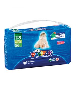 Pañal Pasitos Talla 3 4-9 Kilos 56 Unds