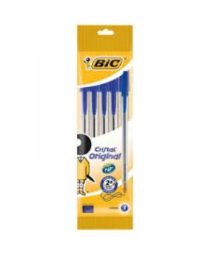 Boligrafo Bic Cristal Azul Bolsa 5 Unds