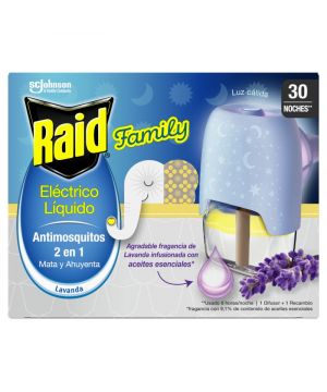 Insecticida Raid Electrico Family Lavanda Aparato+Recambio