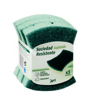 Estropajo  Am Suciedad Resistente Pack 3 Unds