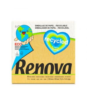 Servilleta Renova Recycled 39,5X39,5 2 Capas 40 Unidades