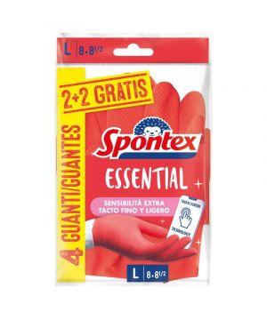 Guantes Spontex Essential T8 2 Guantes + 2 Guantes Gratis