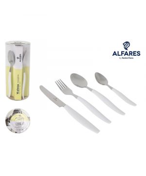 Cuberteria 16 Pzs Niza Blanco Alfares