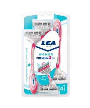 Maquinilla Lea Women Premium Desechable 3 Hojas Pack 4 Unds.